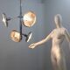 Esperia chandelier 1970s, chrome and Murano glass, 6 arms adjustable