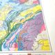 Carte du Jura France Suisse vintage 43x43cm de 1950