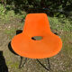 Fauteuil vintage orange et pied chromé