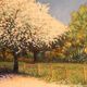Huile sur toile impressionniste, Tableau sakura japonais