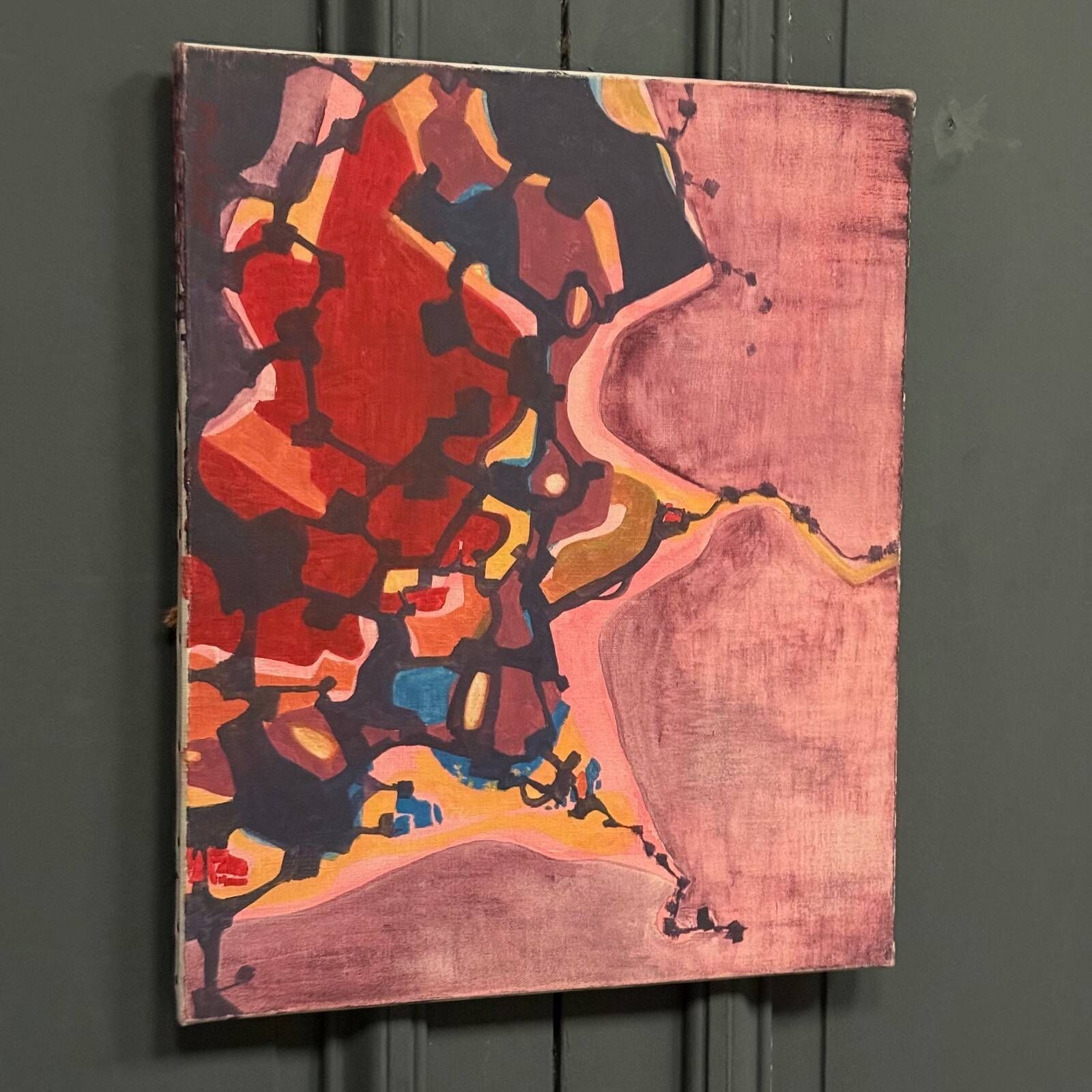 Oil on panel modern composition by François de Chabot 1960-70
