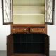 Antique 18th-century Welsh/English oak bookcase/buffet with original glass