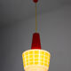 Red and yellow glass pendant lamp