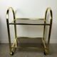 Desserte table roulante pliable mb patent italy en métal doré 70's