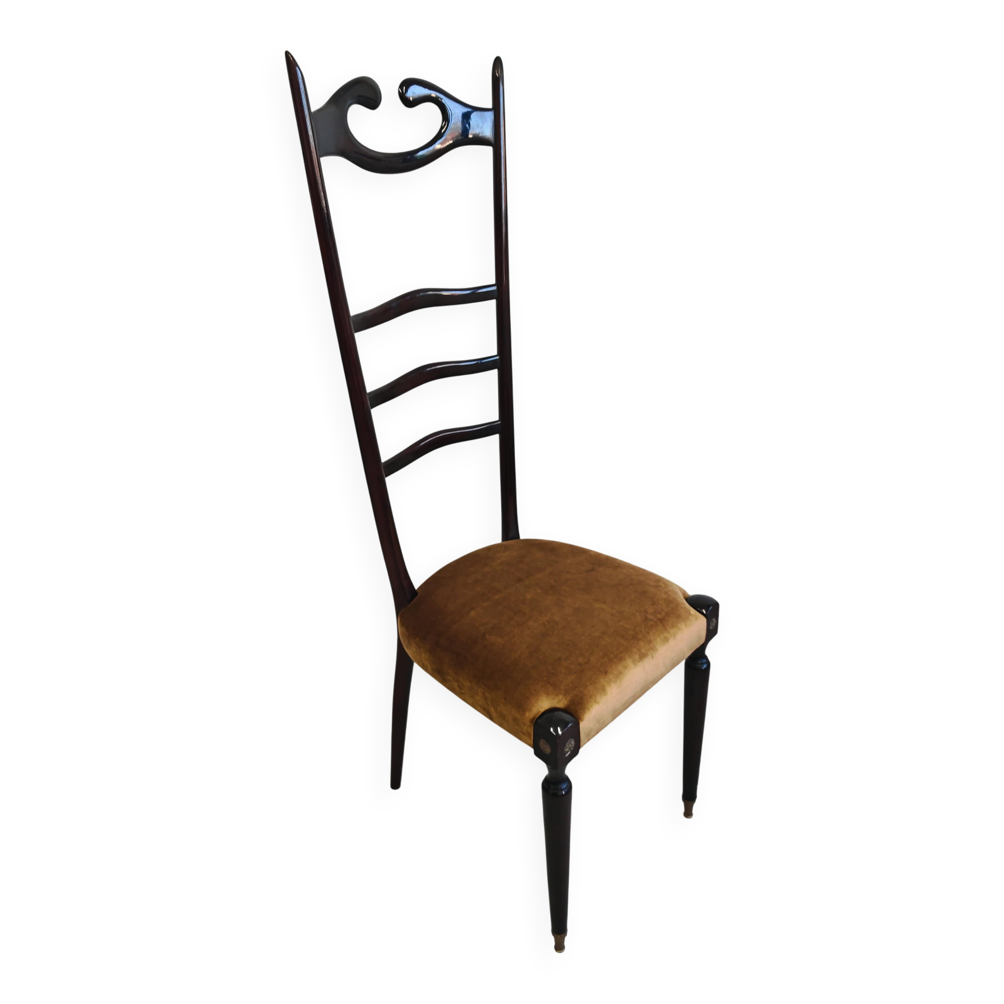 Chiavari chairs with high backs Mid Century Modern Paolo Buffa 1950s