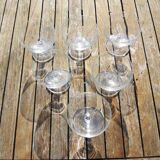 6 Anciennes Coupes à Champagne en Verre  au Design Epuré
