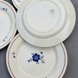 Lot of 6 flat plates in blueberry decor