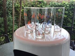 6 vintage cocktail glasses