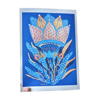 illustration blue flowers