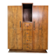 Armoire Art Déco, placage de ronce de bois, niche centrale & 4 tiroirs