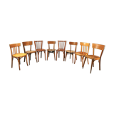 Series of 10 mismatched bistro chairs