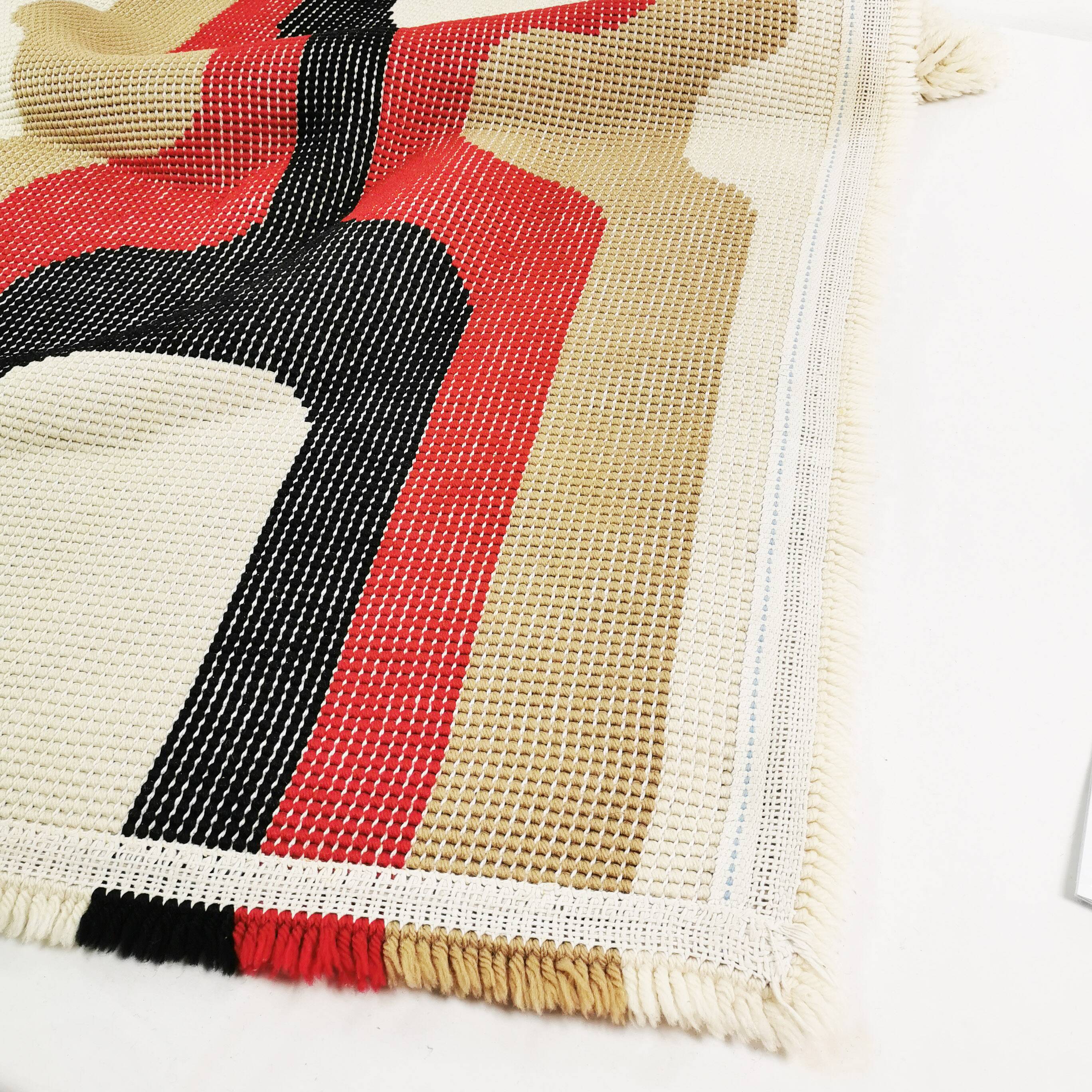 Tapis géométrique Space Age, Allemagne, années 1970