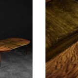 Vintage round folding dining table in rosewood by Agner Christoffersen, Denmark.