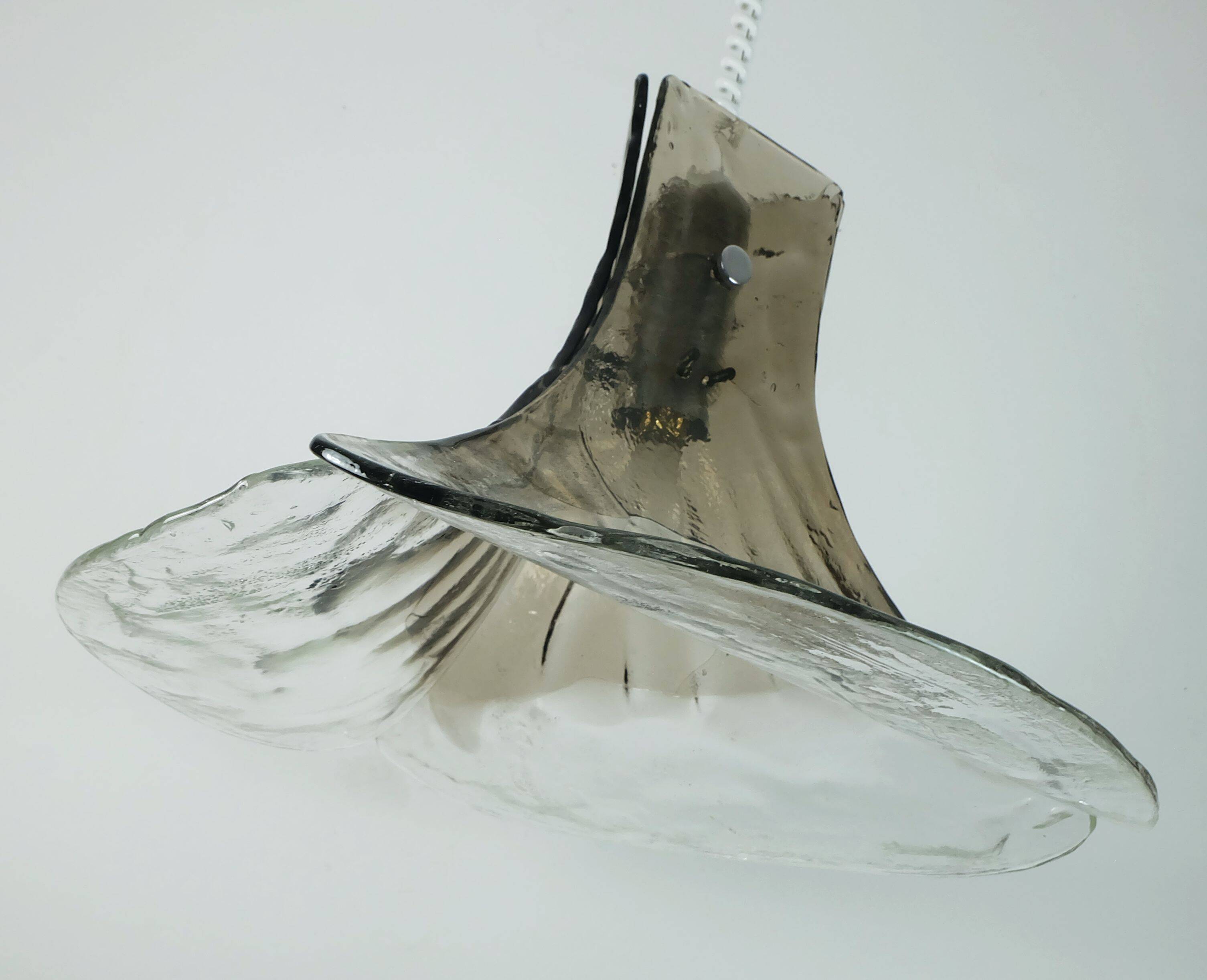 kalmar franken mid century CHANDELIER  ice glass