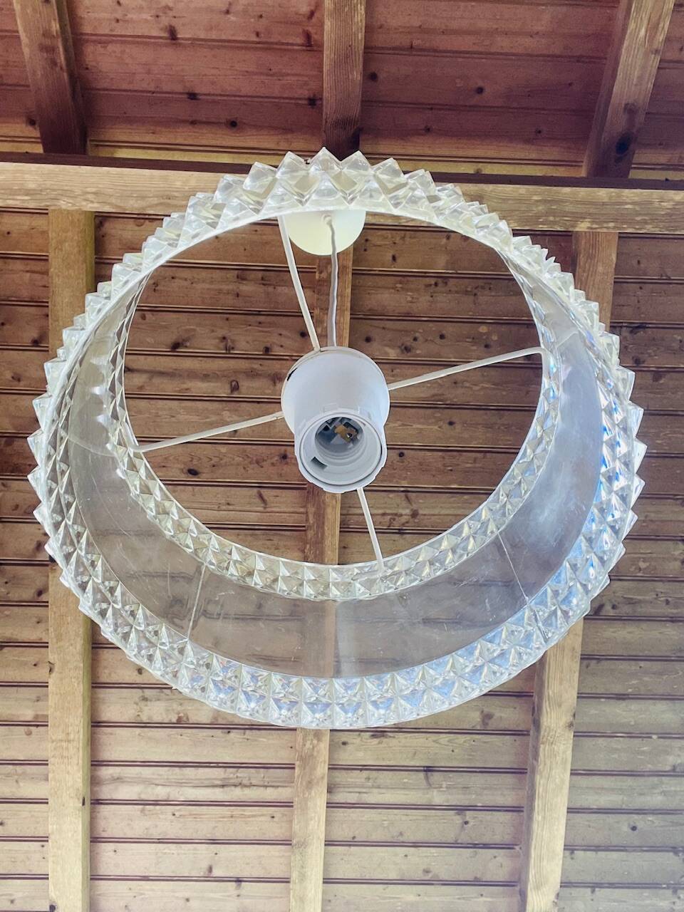Vintage plexiglass pendant light, circa 1970s