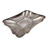 Vintage Rectangular Embossed Silver Plated Tray / Centerpiece by Olri, Italy