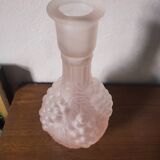 Pink frosted glass soliflore vase