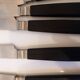 12 black Empire style table knives with silver ferrule Gimel