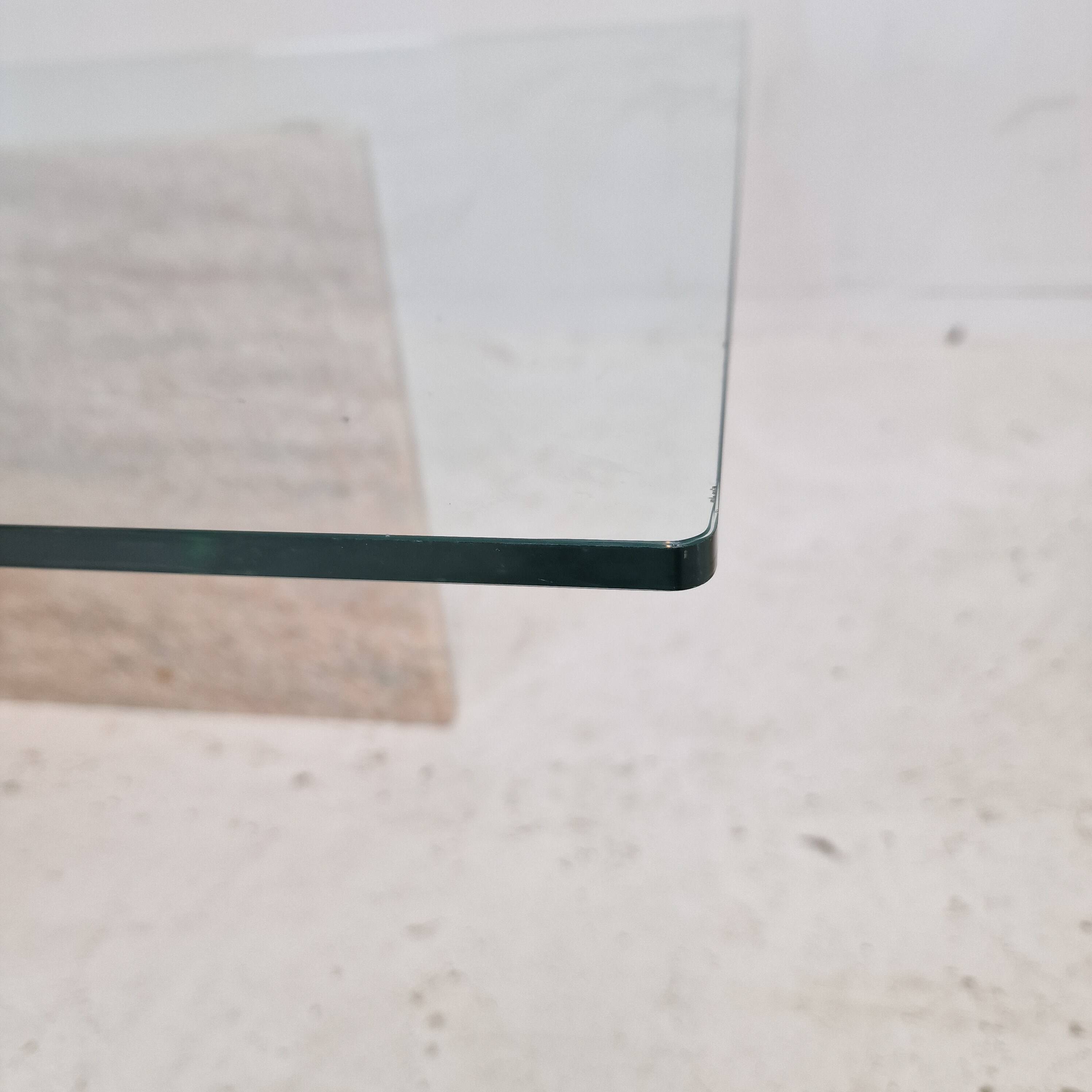 Set of 3 Italian Marble Coffee or Side Tables with Glass, 1980s