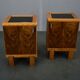 1935s pair of rare Art Deco bedside tables, Czechoslovakia