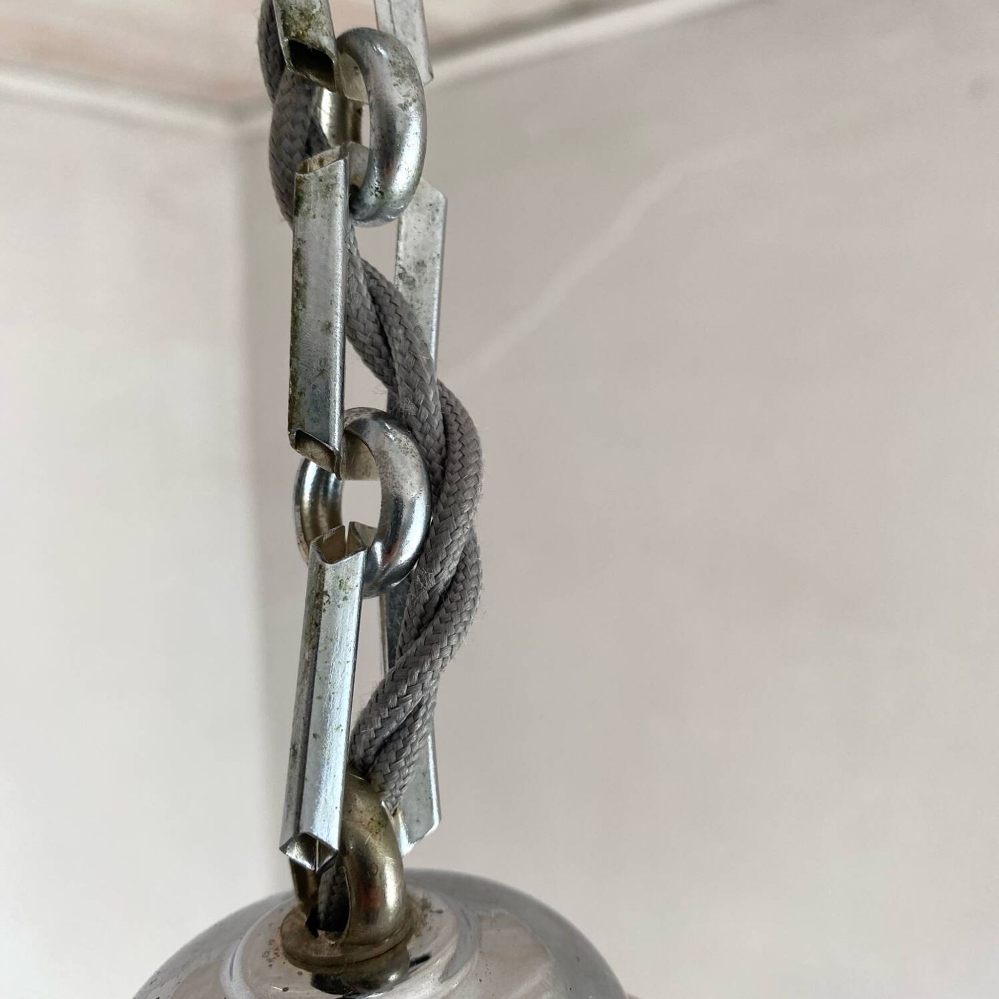 Art Deco glass and chrome pendant light