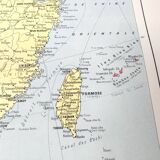 Vintage map Asia China Korea 43x43cm from 1950