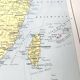 Vintage map Asia China Korea 43x43cm from 1950
