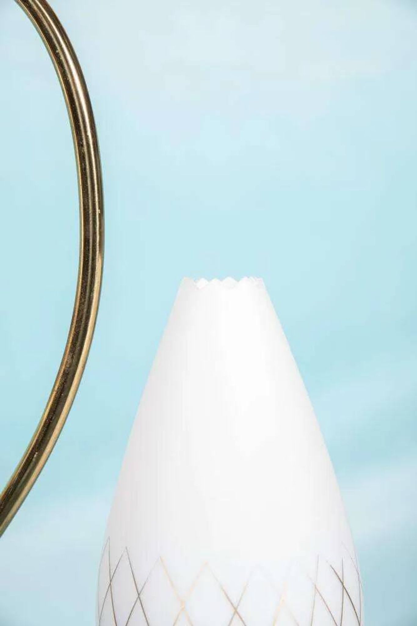 1950s Swedish mid-century suspension, vintage opaline lamp.
