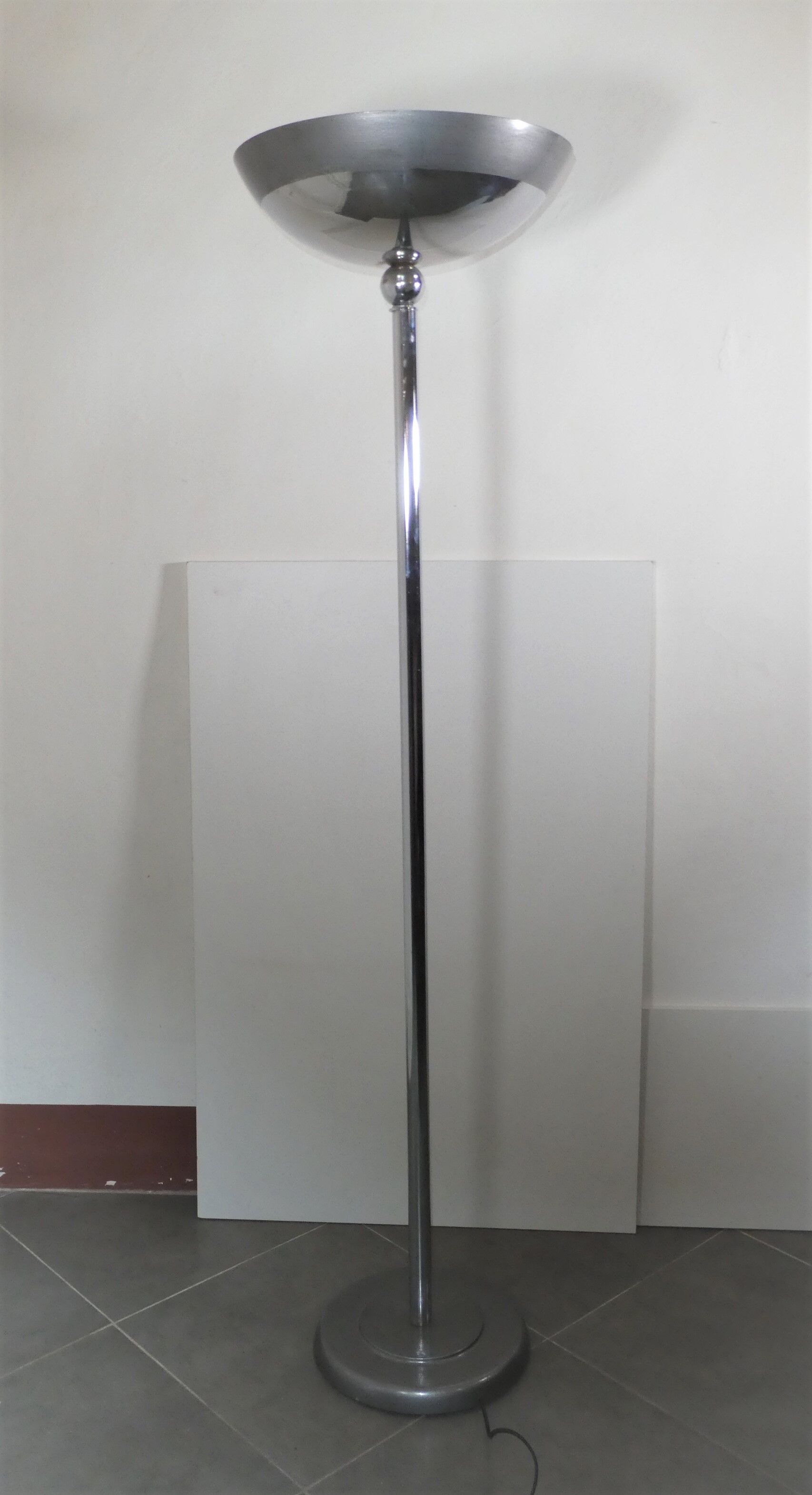 Lampadaire art déco métal chromé