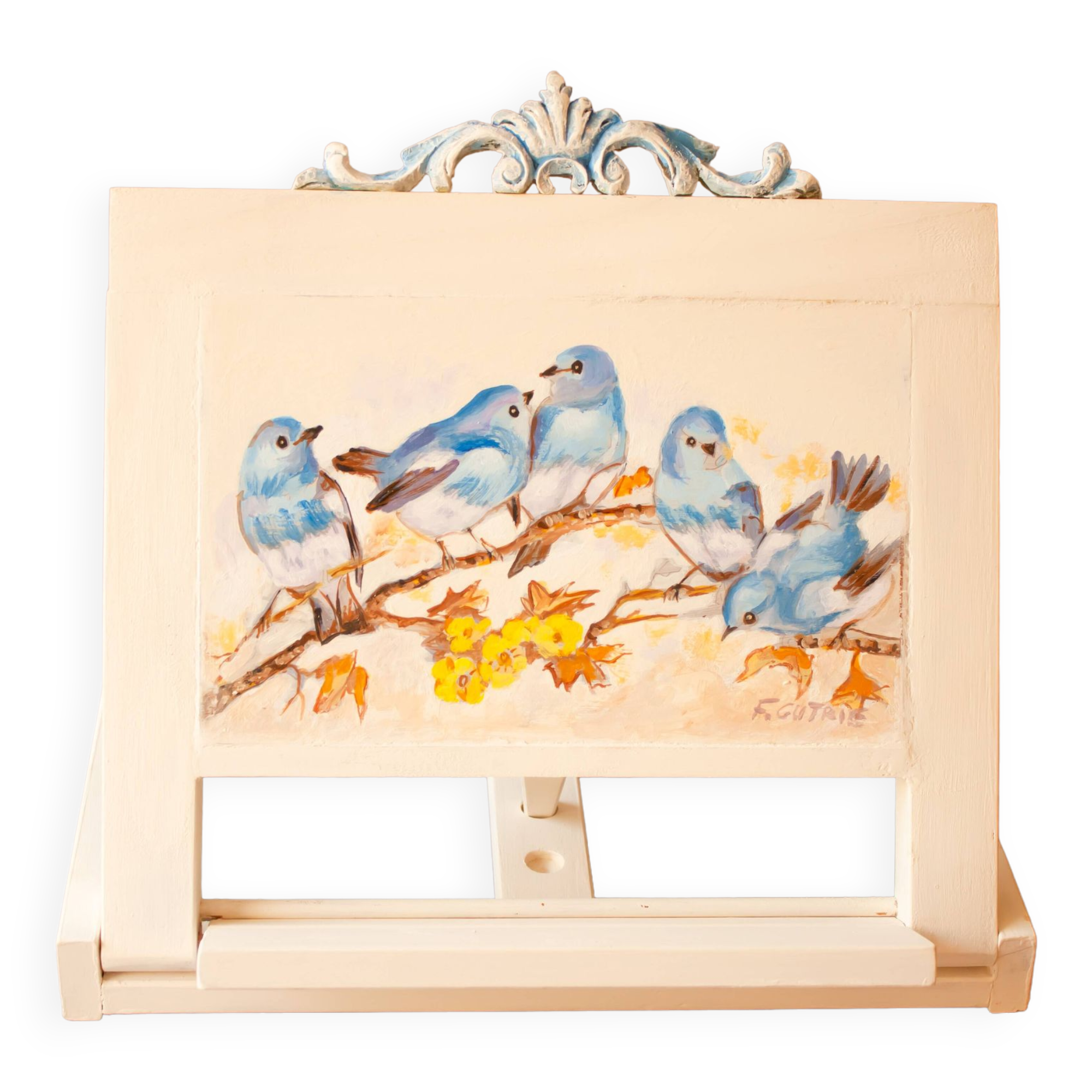 Hand-painted wooden desk. book stand.