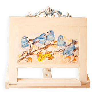 Hand-painted wooden desk. book stand.