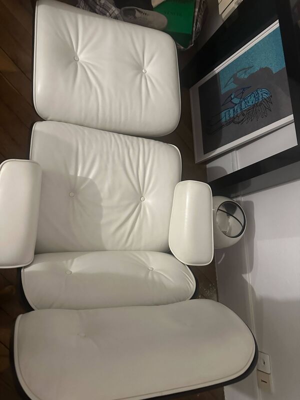 vitra eames lounge chair white and black