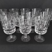 12 Art Deco wine glasses in cut crystal (in the style of Marignane Baccarat)