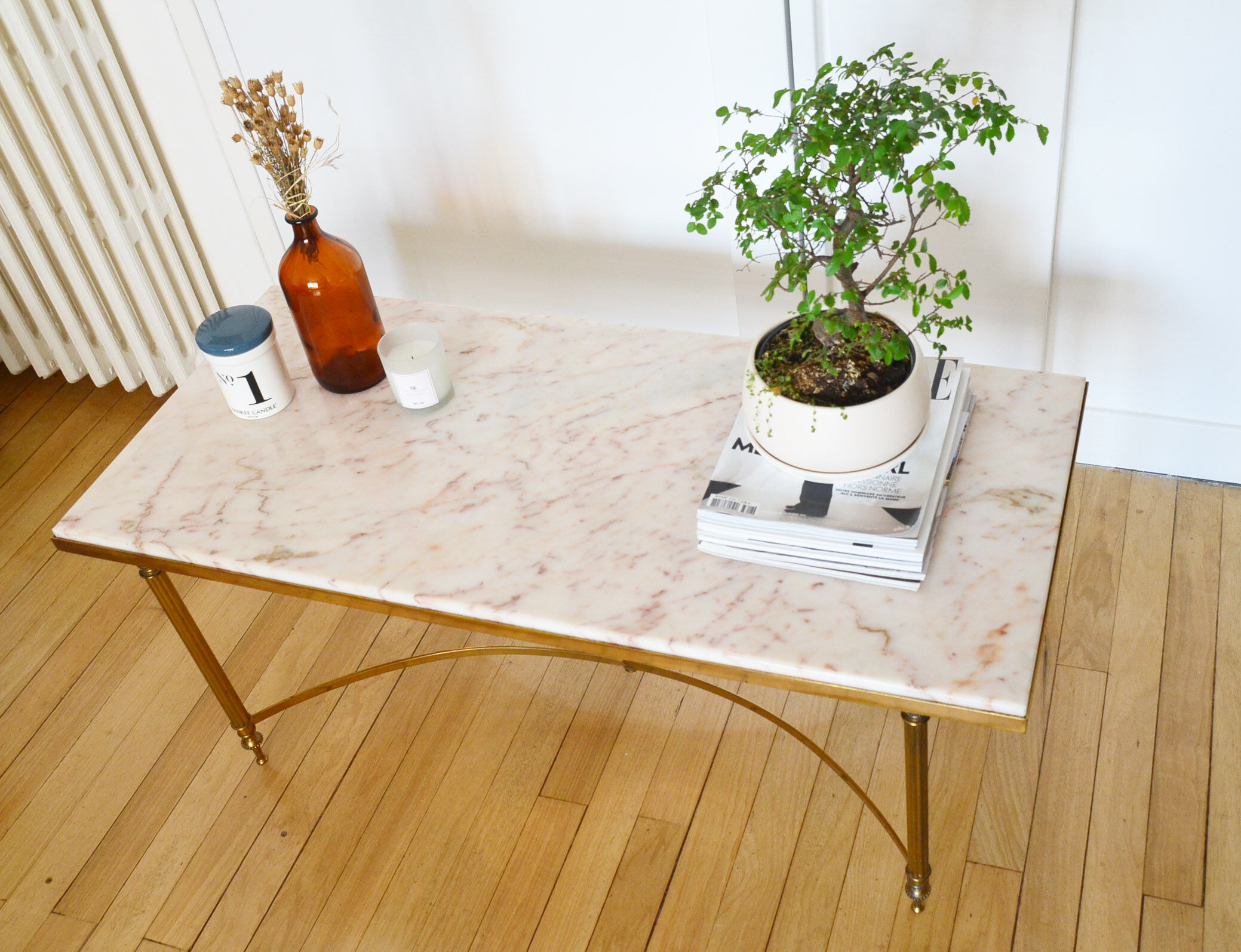 Table low 60s marble neoclassical style