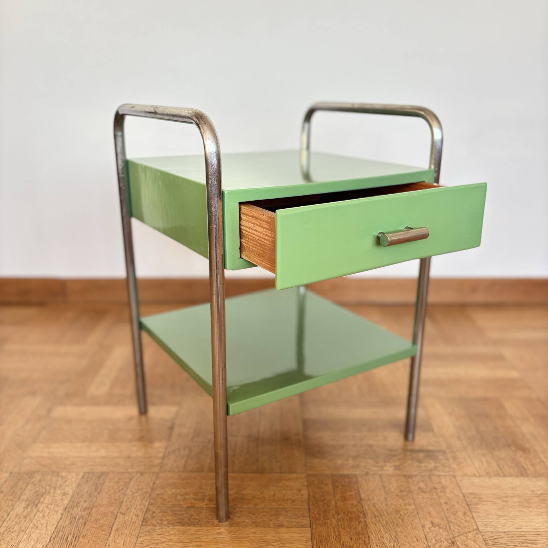 Functionalist bedside table