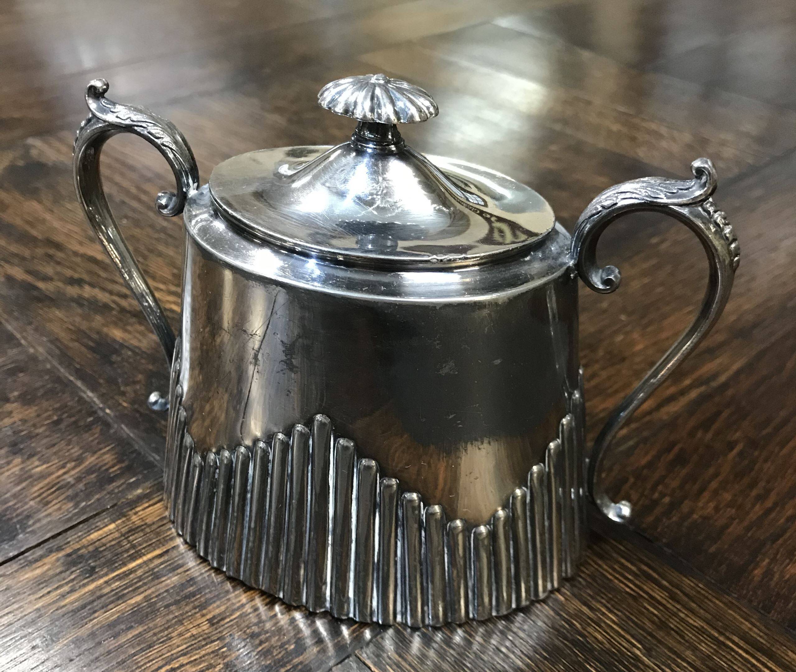 English silver plated sugar bowl