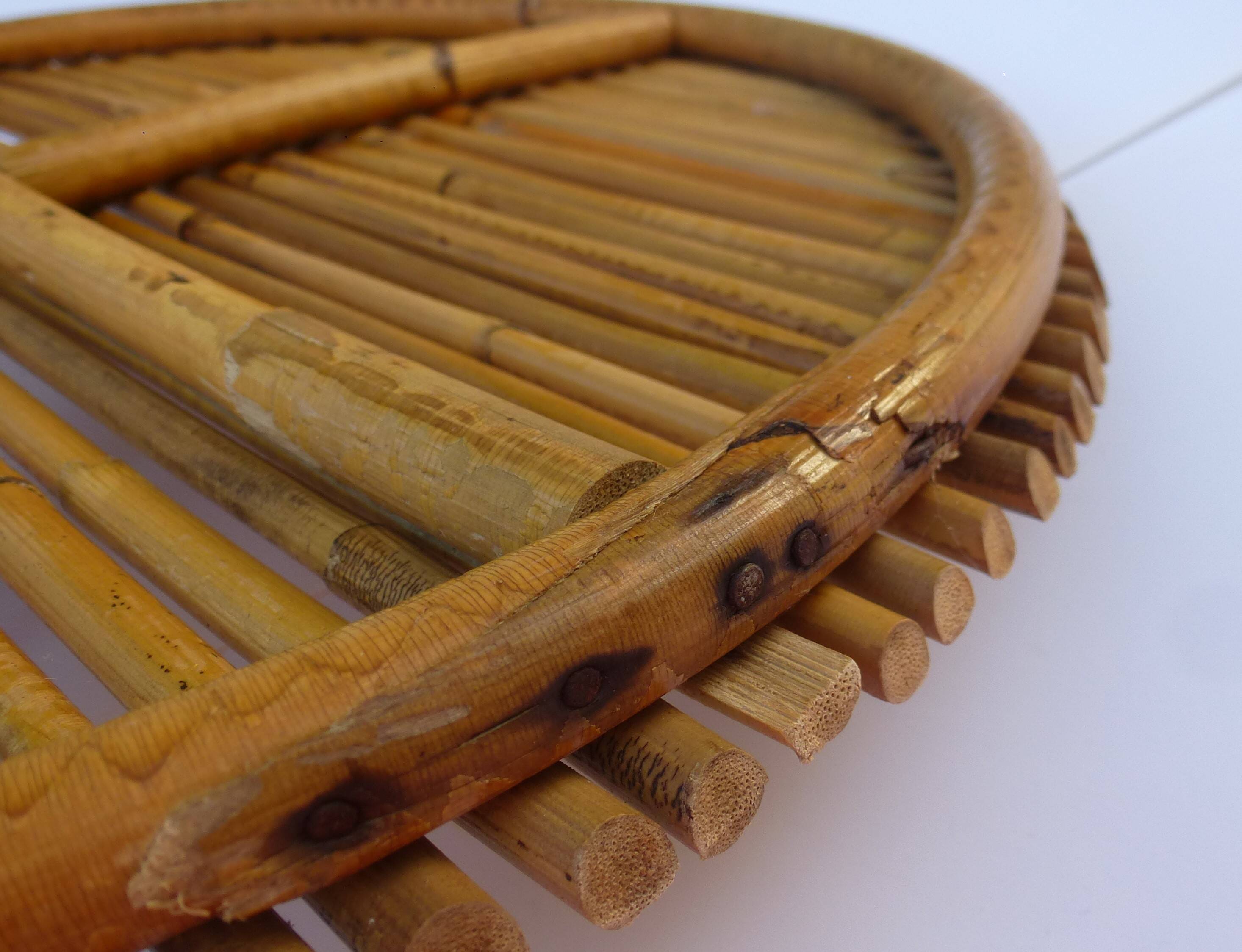 Rattan tray, vintage 1970