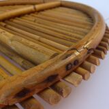 Rattan tray, vintage 1970