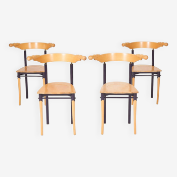 4 chaises en bois "Jansky" Borek Sipek