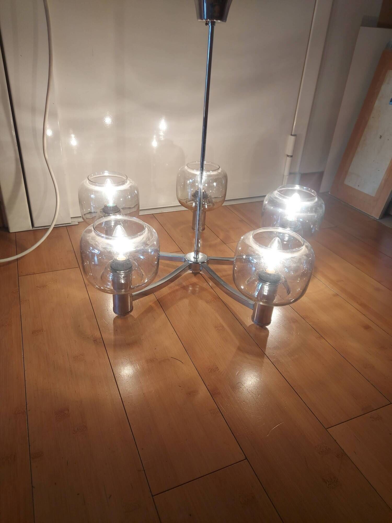 Pendant light, vintage chandelier from the 70s, Delmas