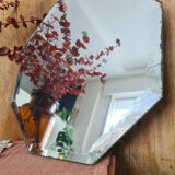 Bevelled octagonal ancient mirror