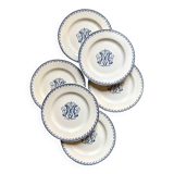 6 assiettes plates en terre de fer K&G Lunéville