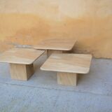 Series of 3 vintage marble coffee tables