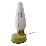 Lampe vintage en opaline et métal des années 50-60