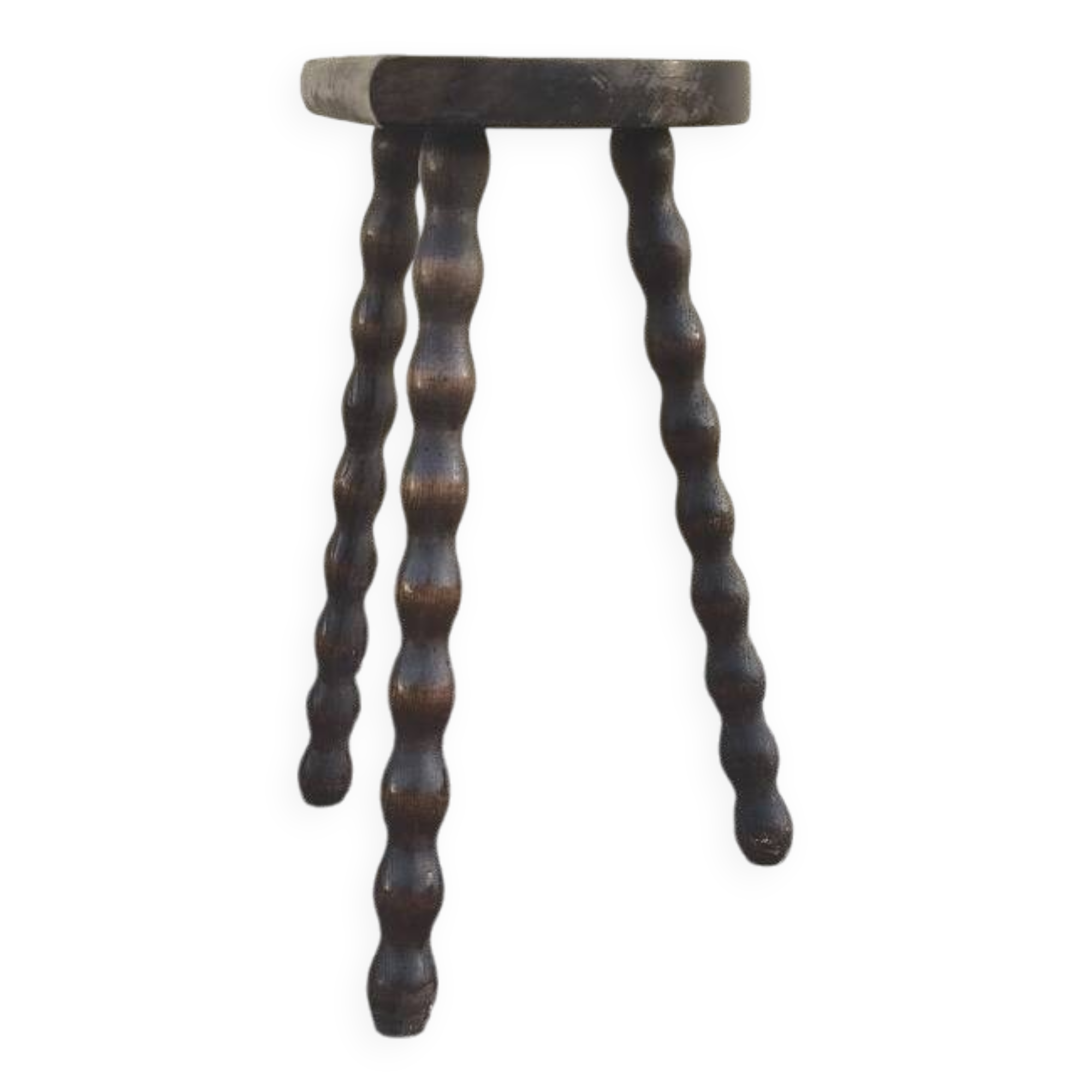 Turned wooden tripod stool 1960