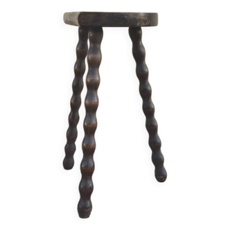 Turned wooden tripod stool 1960