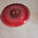 Vintage red glass wall light