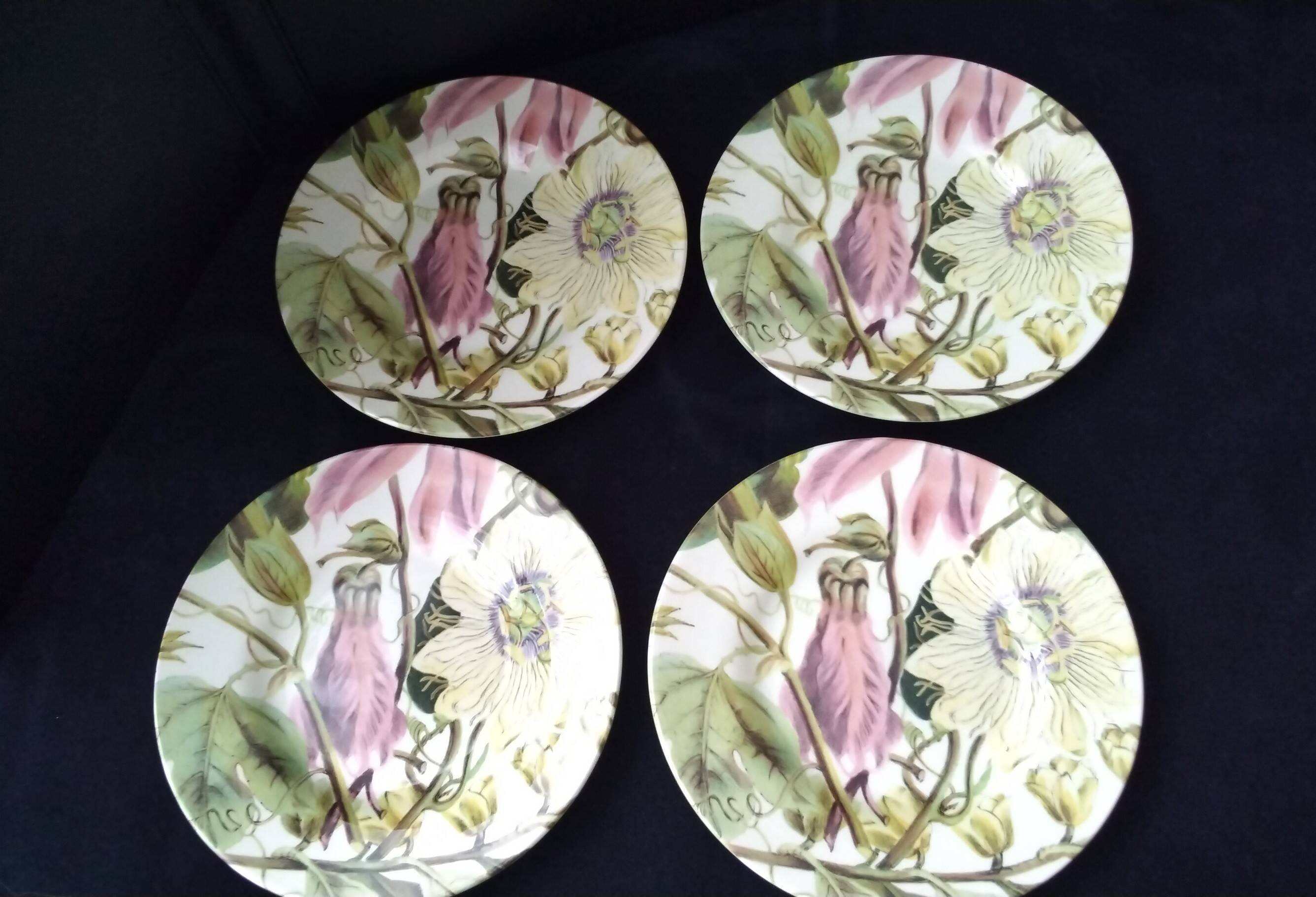 4 dessert plates in fine English earthenware Royal Stafford