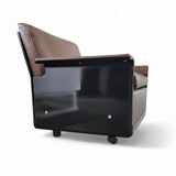 2 xBlack Shell & brown Leather 620 Chair Lounge Chair by Dieter Rams