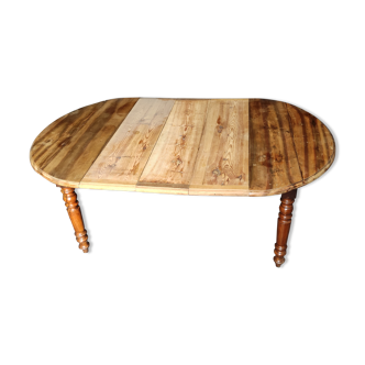 Table Louis Philippe , 3 allonges, plateau noyer